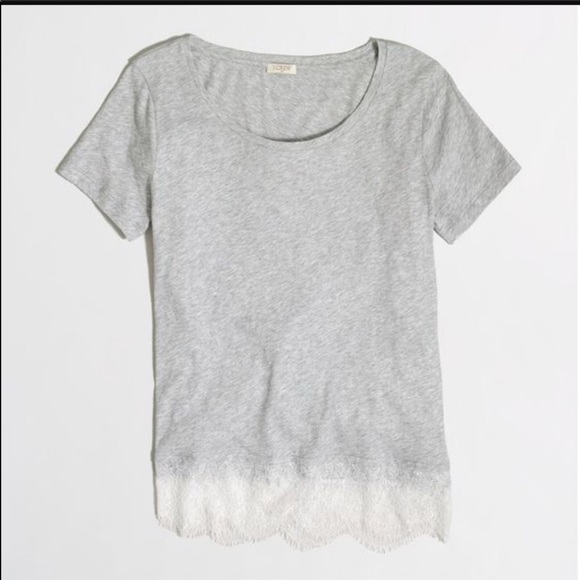 J. Crew Tops - J. Crew Short Sleeve Shirt with Lace Hem
